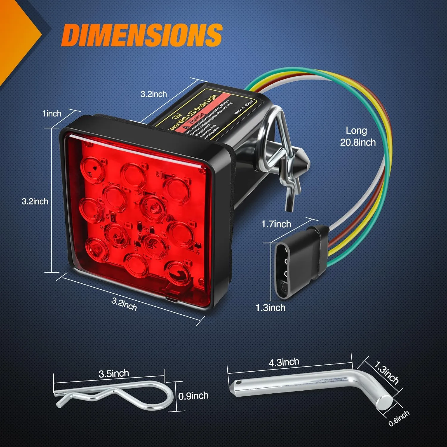 12LED Brake Light Trailer Hitch Cover