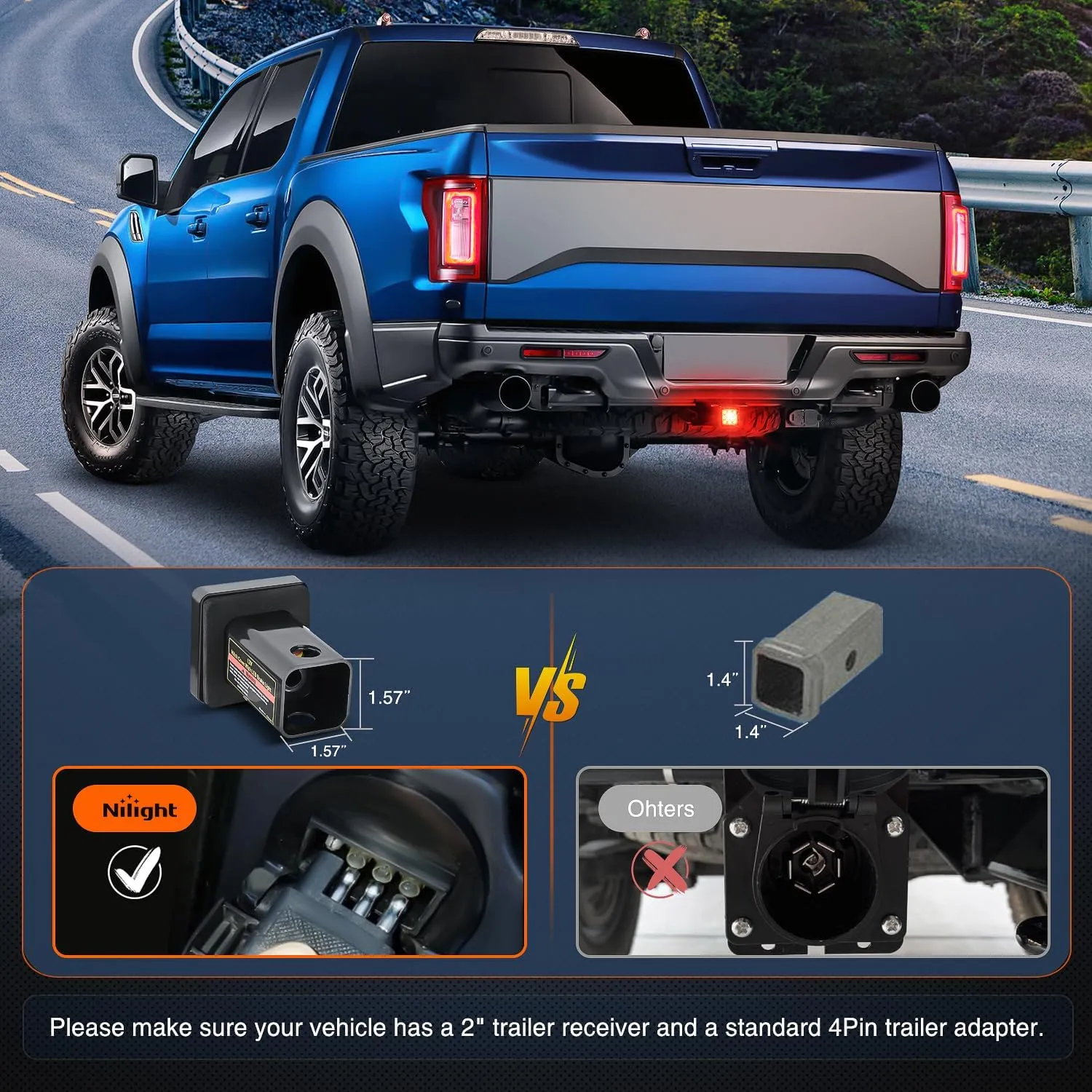 12LED Brake Light Trailer Hitch Cover