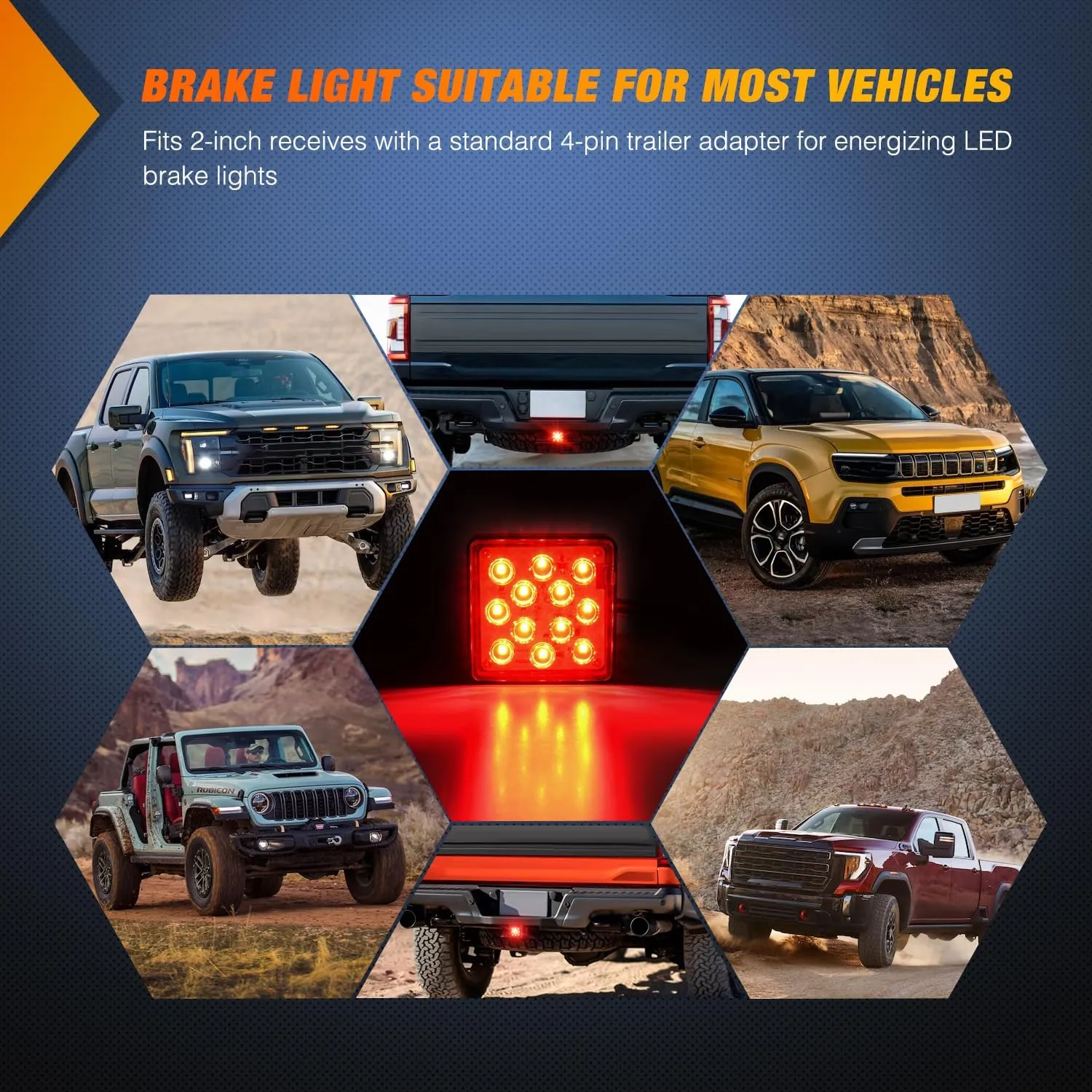 12LED Brake Light Trailer Hitch Cover