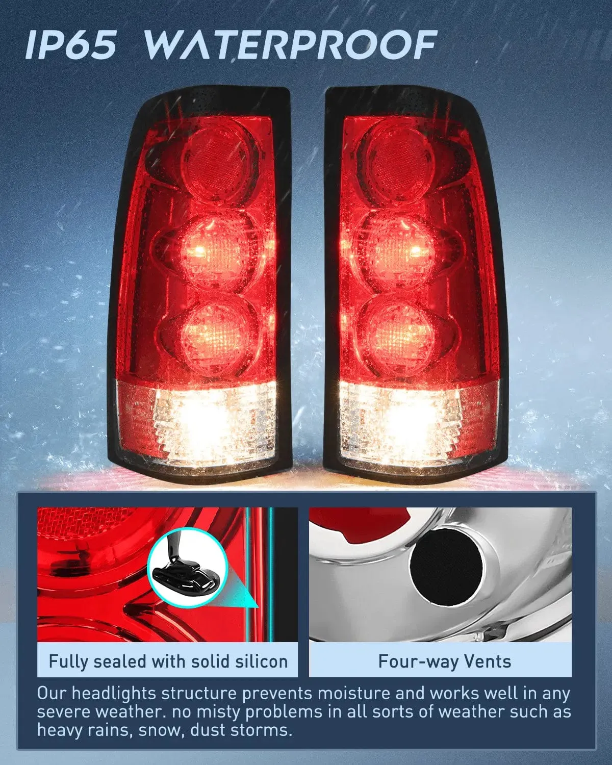 1999-2006 GMC Sierra 1999-2002 Chevy Silverado Red Housing Rear Lamp Replacement Only Fits Fleetside Models Tail light Assembly