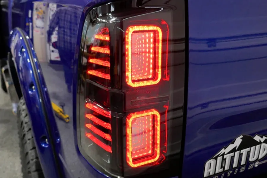 2009-18 Ram OLM Infinite Series Tail Lights - Smoked/Smoked DRL