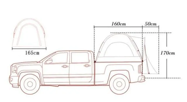 3-4 Person Pickup Truck Bed Tent For Outdoor Camping