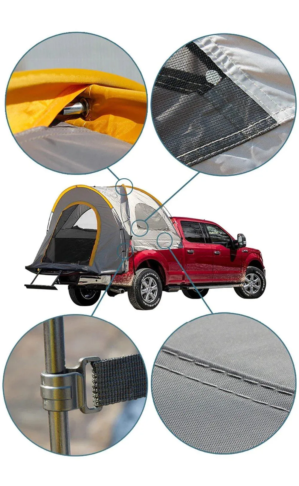 3-4 Person Pickup Truck Bed Tent For Outdoor Camping