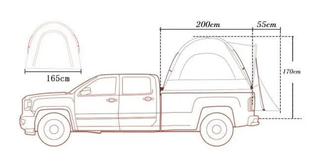 3-4 Person Pickup Truck Bed Tent For Outdoor Camping