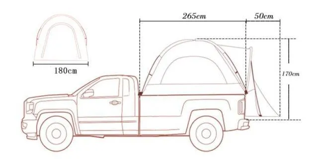 3-4 Person Pickup Truck Bed Tent For Outdoor Camping
