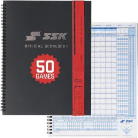 50 Game Official Scorebook Baseball   Softball  Premium Cover Score Keeping Book  15 Player - Home   Away Team  9.25x12