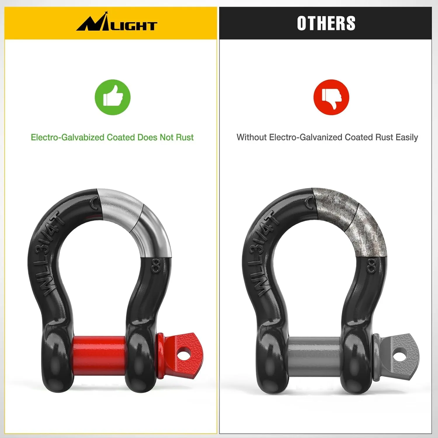 5/8 Inch D-Ring Shackle 4 Packs