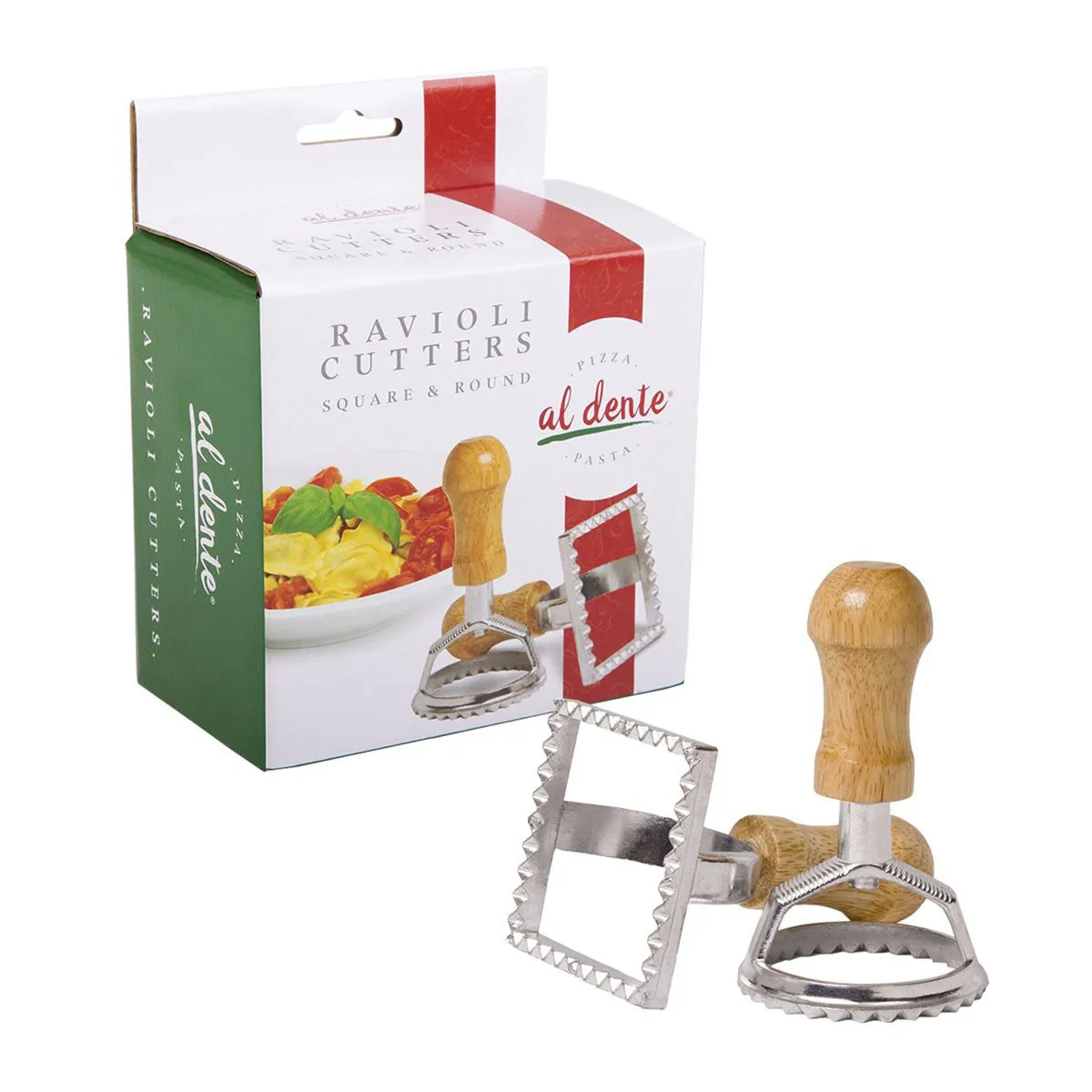 Al Dente Square & Round Ravioli Cutters 2 Piece Set
