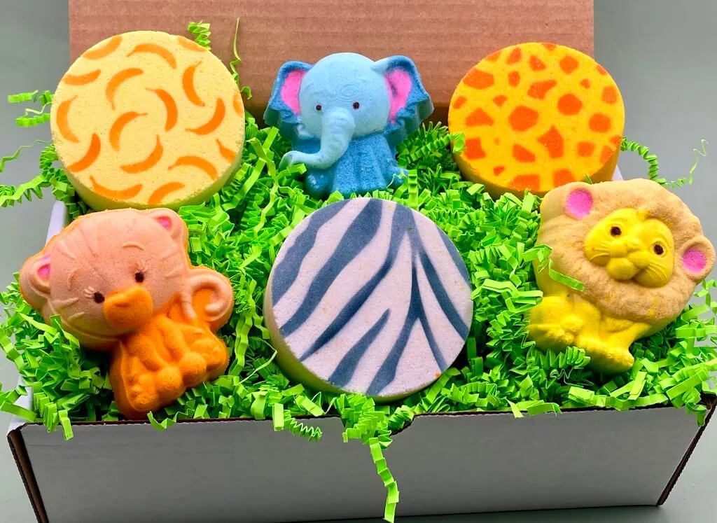 ANIMAL SAFARI Kids Bath Bombs Collection - 6 ct