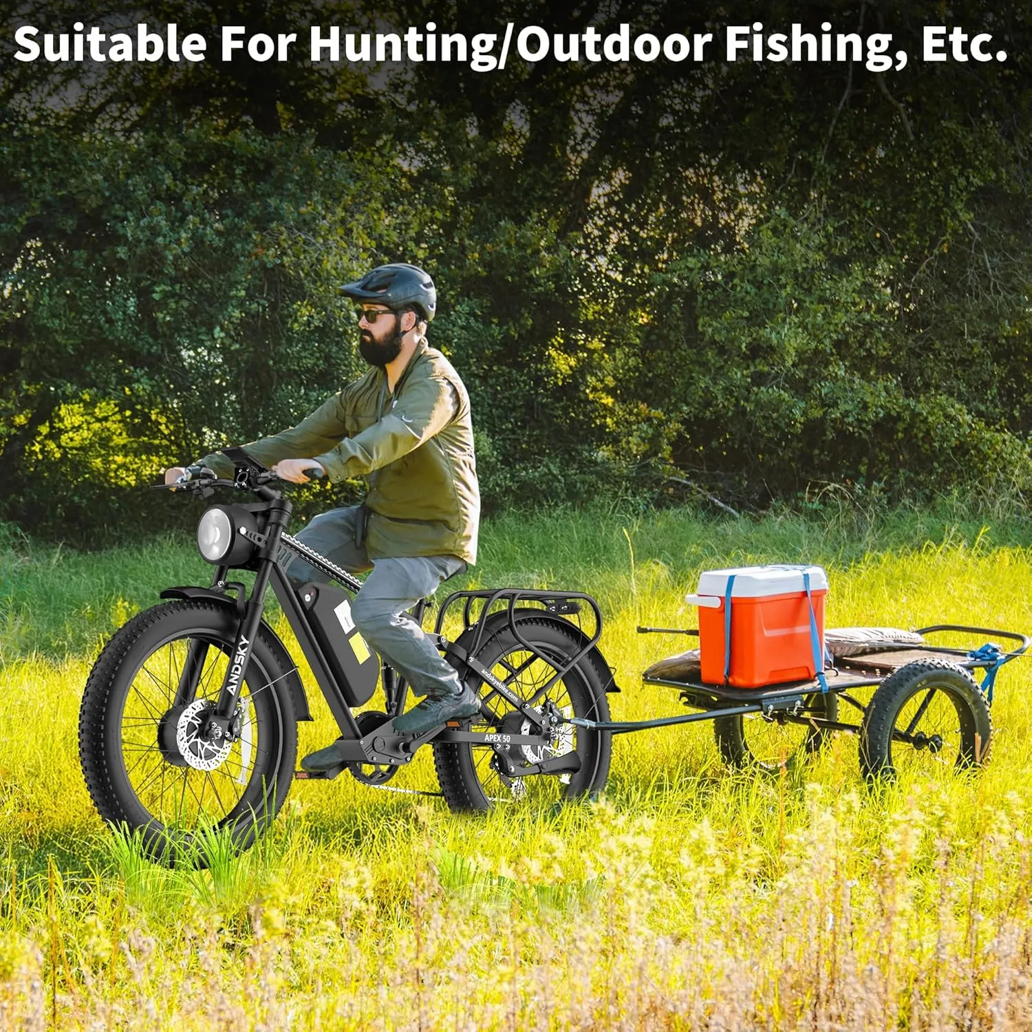 Apex 50 Electric Bike(Top Value-for-Money in Comparable E-MTBs) Dual Motor for Adults 52V 25AH/48V 25AH, 26" Fat Tires Full Suspension 35MPH/100Mile, Hydraulic Brake UL2849(CA Immediate-De'livery)