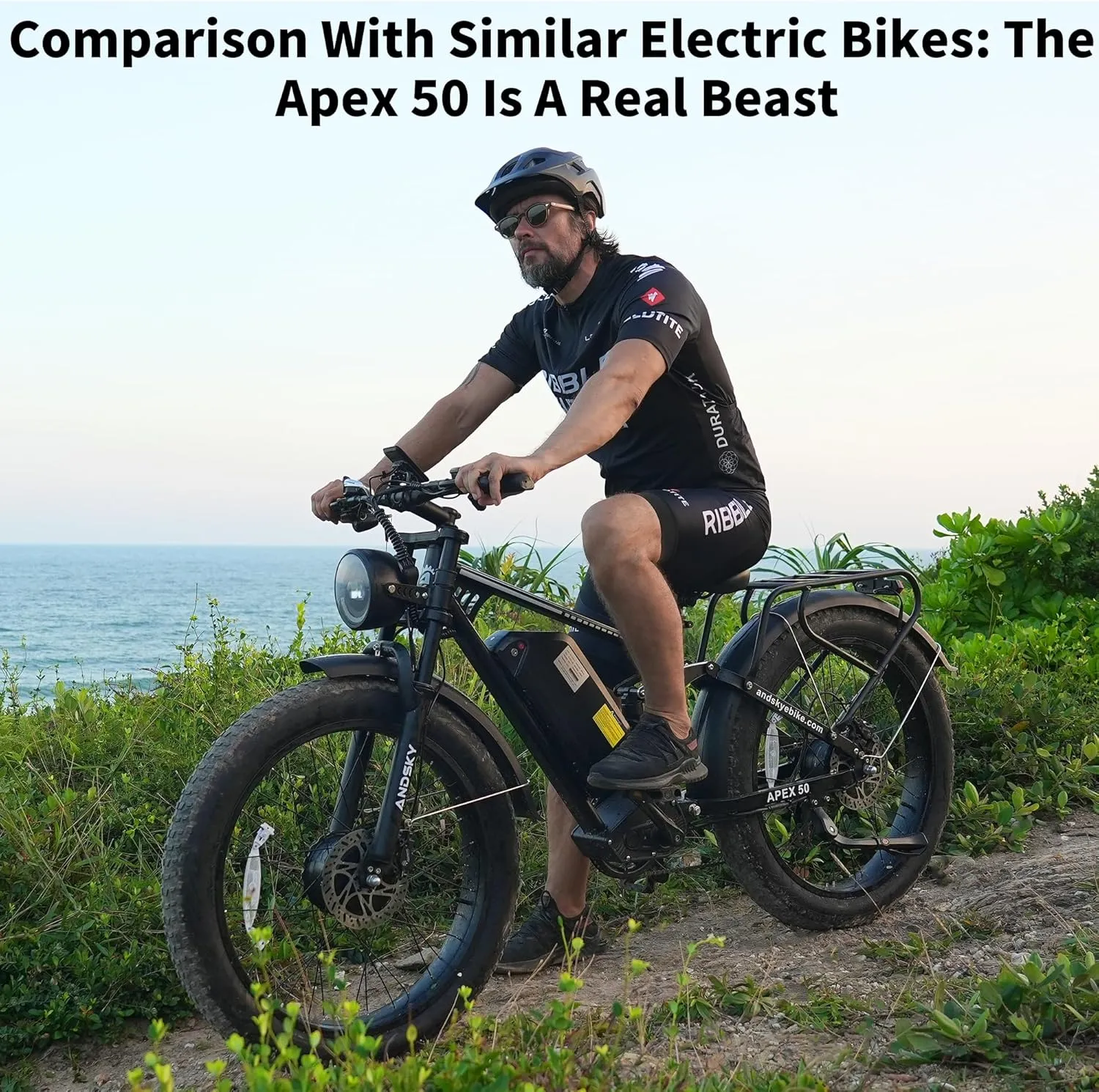 Apex 50 Electric Bike(Top Value-for-Money in Comparable E-MTBs) Dual Motor for Adults 52V 25AH/48V 25AH, 26" Fat Tires Full Suspension 35MPH/100Mile, Hydraulic Brake UL2849(CA Immediate-De'livery)