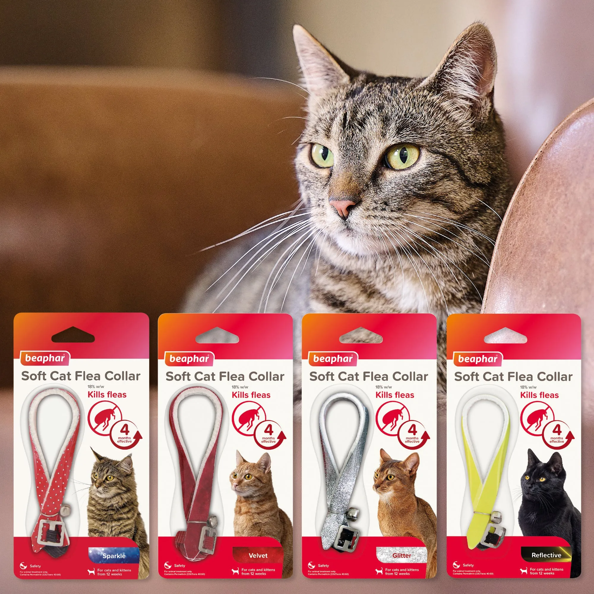 Beaphar | Cat Flea Control | Adjustable Sparkle Safety Collar