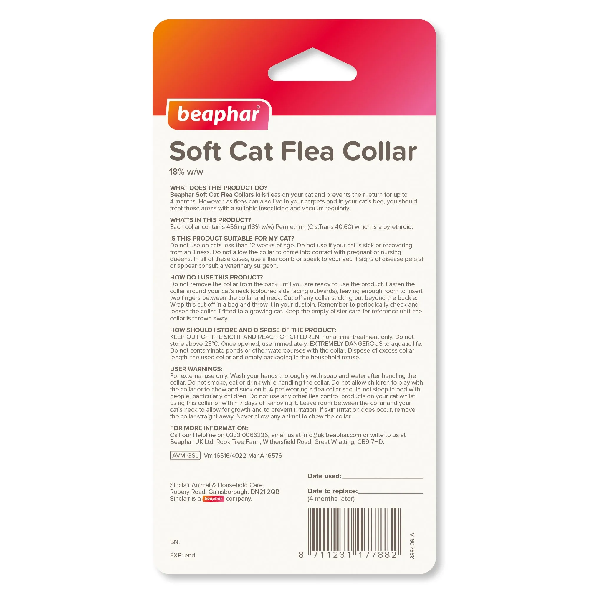 Beaphar | Cat Flea Control | Adjustable Sparkle Safety Collar