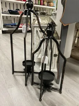 Black open metal lantern