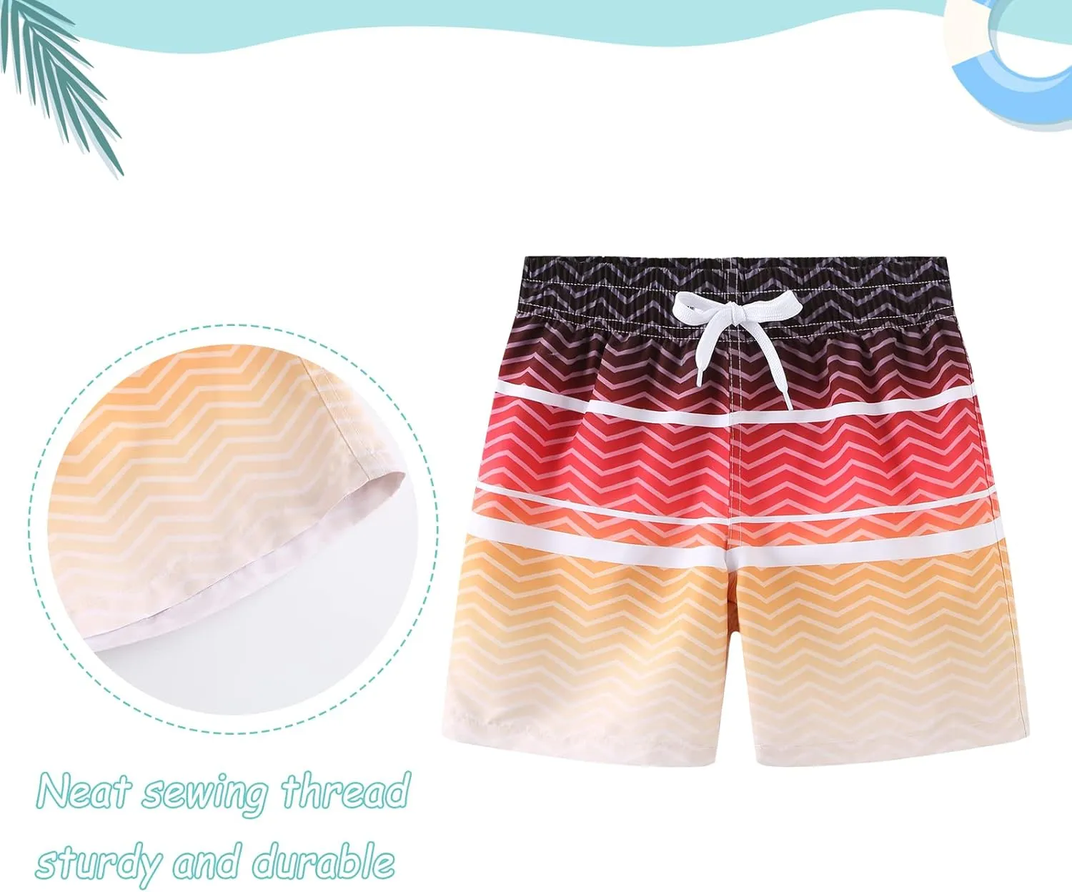 Boys Swim Shorts Beach Swim Trunks for Boys Kids Drawstring Board Shorts Quick Dry Swimwear