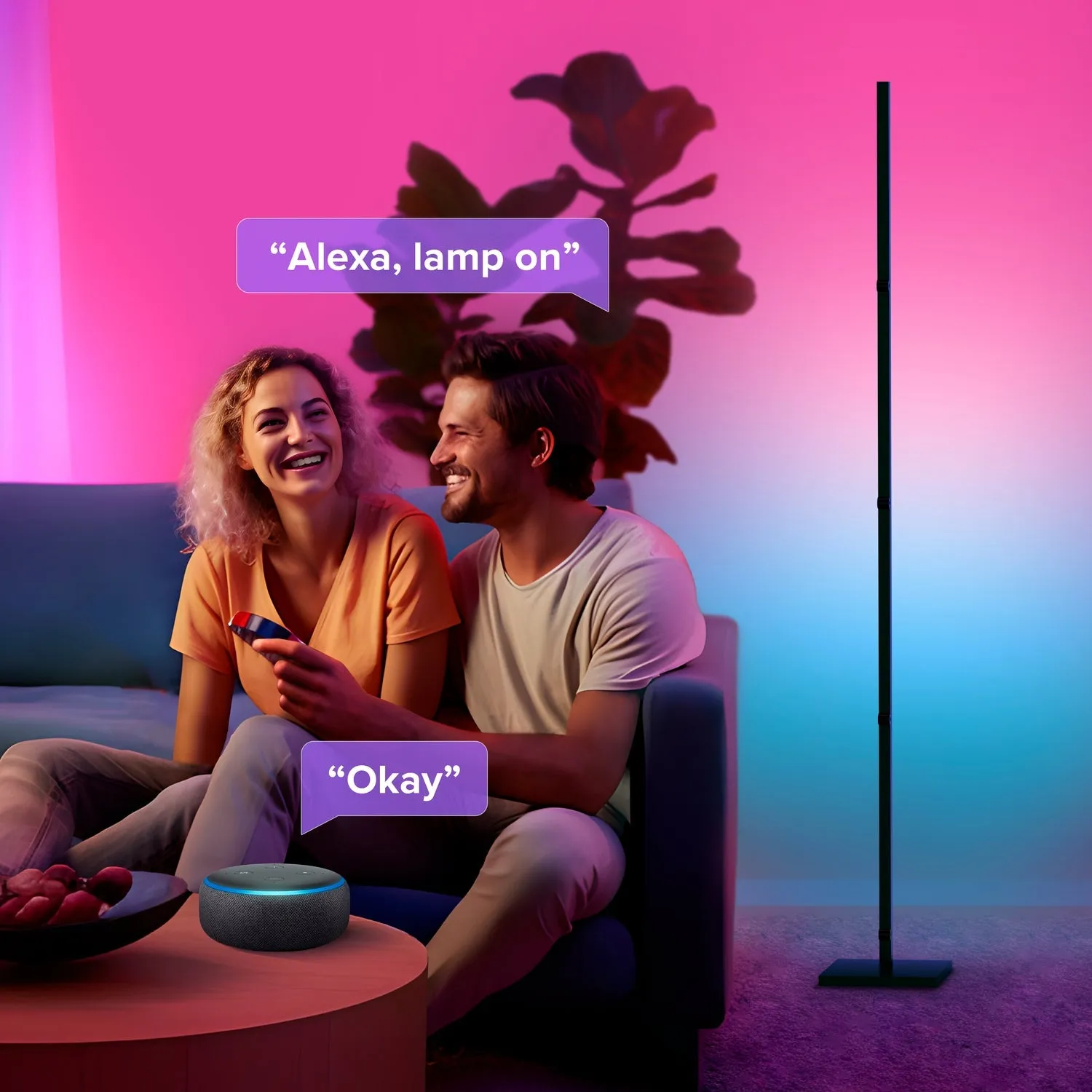 Calex Multifunctional Smart Floor Lamp - RGB   Warm White