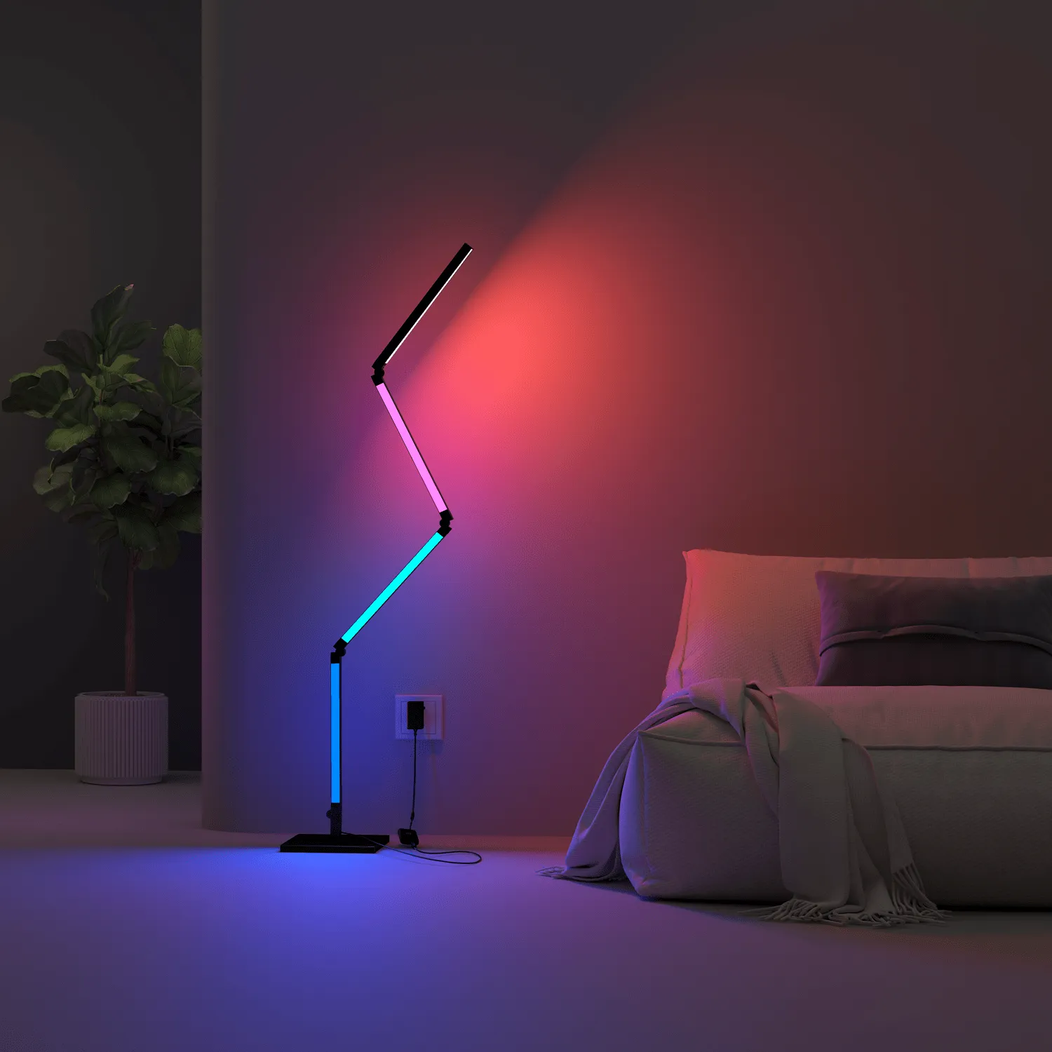 Calex Multifunctional Smart Floor Lamp - RGB   Warm White