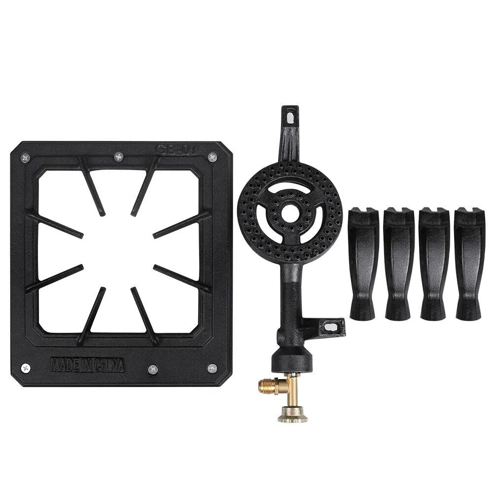 Camping Stove Cast Iron Burner Single Portable Outdoor Propane Gas BBQ Cooker