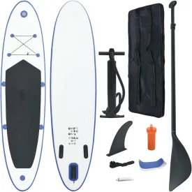 CHARMMA Stand Up Paddle Board Set SUP Surfboard Inflatable Blue and White-12.8KG
