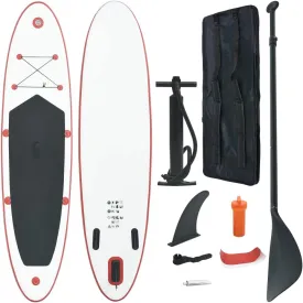 CHARMMA Stand Up Paddle Board Set SUP Surfboard Inflatable Red and White-11.7KG