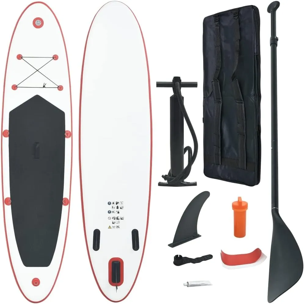 CHARMMA Stand Up Paddle Board Set SUP Surfboard Inflatable Red and White-13.8KG