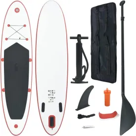 CHARMMA Stand Up Paddle Board Set SUP Surfboard Inflatable Red and White-13.8KG