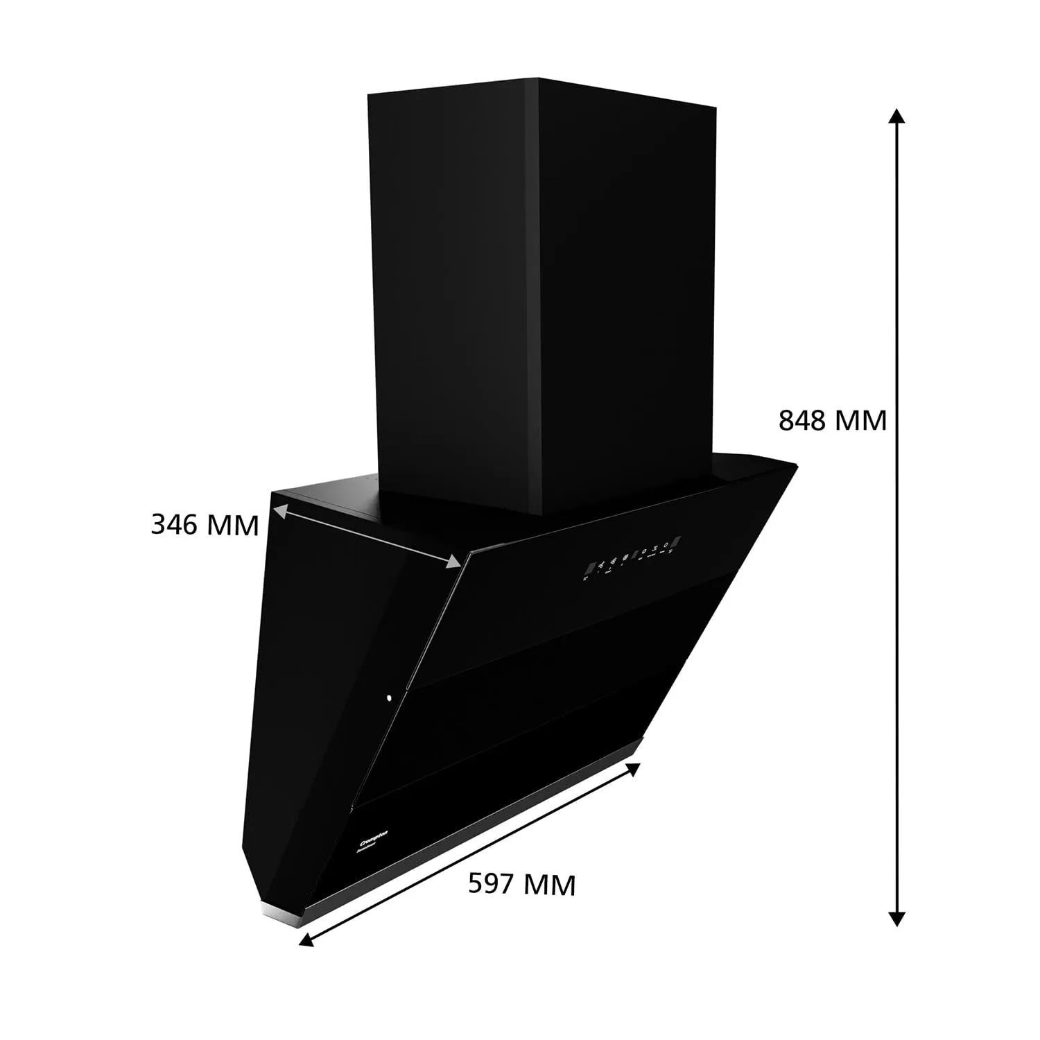 Crompton CMH - CHD-SSI60FLE-MBL SensoSmart Inclined 60cm Filter less Auto Clean Wall Mounted Chimney Black