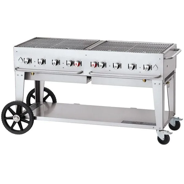 Crown Verity 60" Mobile Grill (Bulk Tanks Only) Dome Package with (1) Roll Dome CV-MCB-60-SI-BULK-1RDP