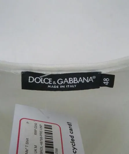 Dolce & Gabbana White "censored For Me" T Shirt UK M