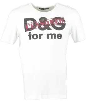 Dolce & Gabbana White "censored For Me" T Shirt UK M