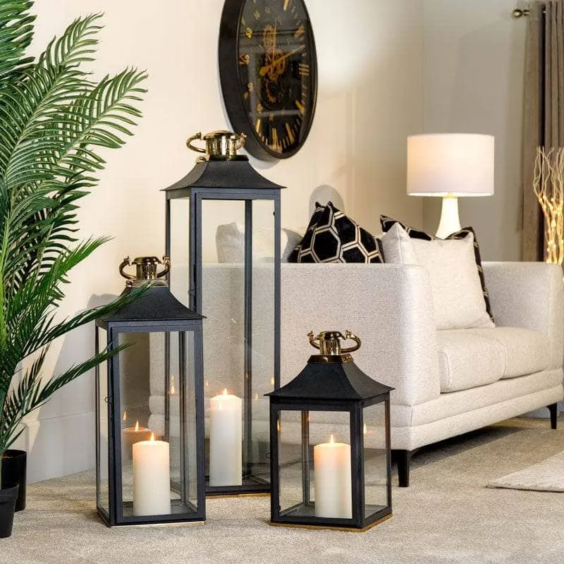 Extra Large Lantern -  Black & Gold