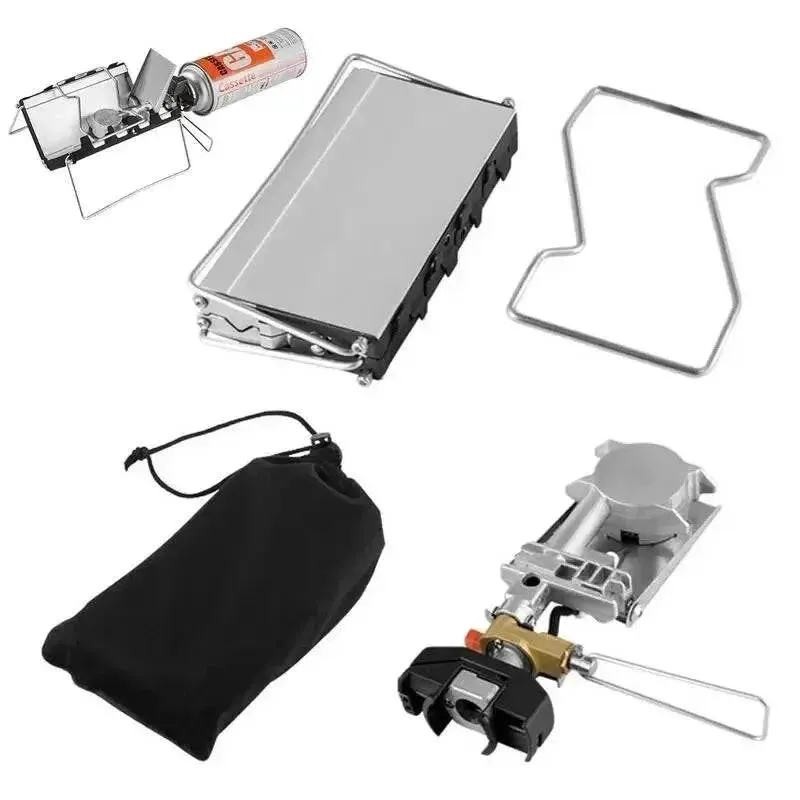 Folding Cassette Stove 2600W Portable Outdoor Camping Gas Stove Lightweight Picnic Travel Cooker 2600W Windproof Cassette Stove