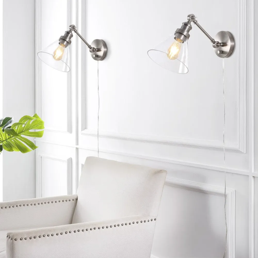 Fowler 8" Iron/Glass Adjustable LED Wall Sconce