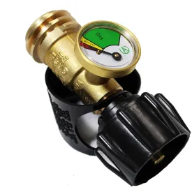 Gas One Propane Tank Gauge Level Indicator Leak Detector Gas Pressure Meter Universal for RV Camper, Cylinder, BBQ Gas Grill, Heater and More Appliances-Type 1 Connection