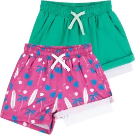 KAKU NANU Boys Swim Trunks Compression Liner Bathing Swimsuit Quick Dry Boxer Beach Board Shorts with Pockets 2-14 Years