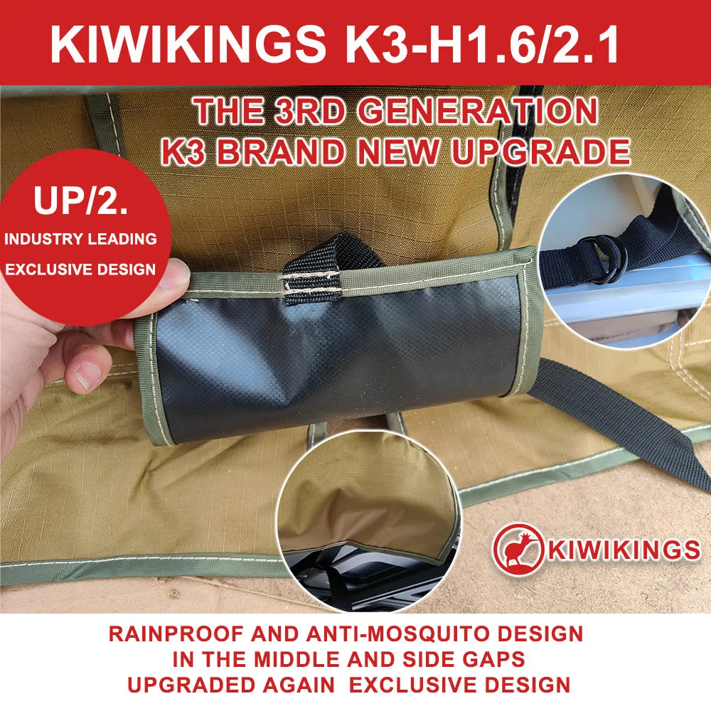 KIWIKINGS Hydraulic Automatic(K3-H2.1)2.1M*2.1M family edition roof tent