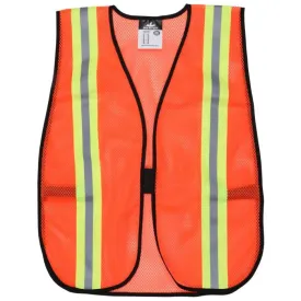 MCR Safety V201R Lightweight Polyester Mesh Safety Vest, Hi Vis Orange, One Size, 1 Each