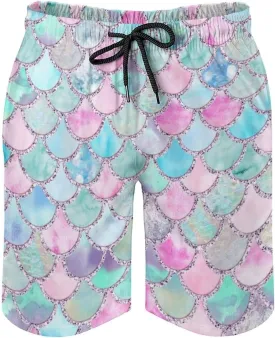 Men's Summer Quick Dry Swim Trunks Mermaid Beach Board Shorts Bathing Suits