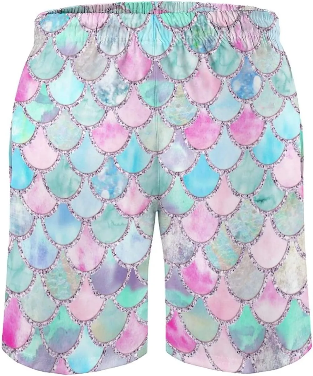 Men's Summer Quick Dry Swim Trunks Mermaid Beach Board Shorts Bathing Suits