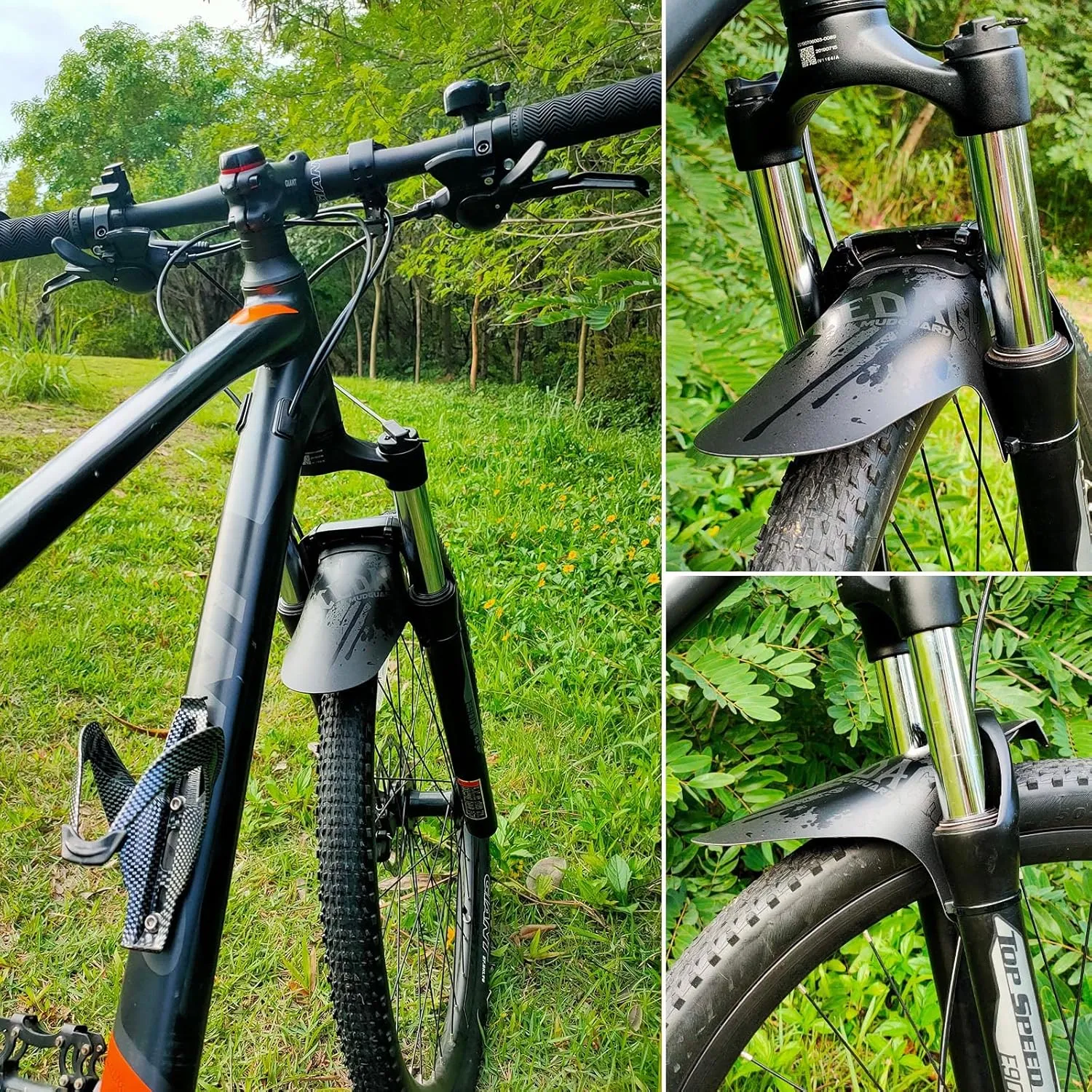 NICEDACK Bike Fender, Adjustable MTB Mud Guard, Front and Rear Compatible Mudguards, Fits 650B 20" 26" 27.5" 29 inch Fat Tire Bikes and All Disc Brake Bicycles
