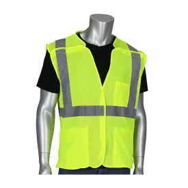 PIP 302-5PMVLY-L ANSI Type R Class 2 Three Pocket Mesh Breakaway Vest