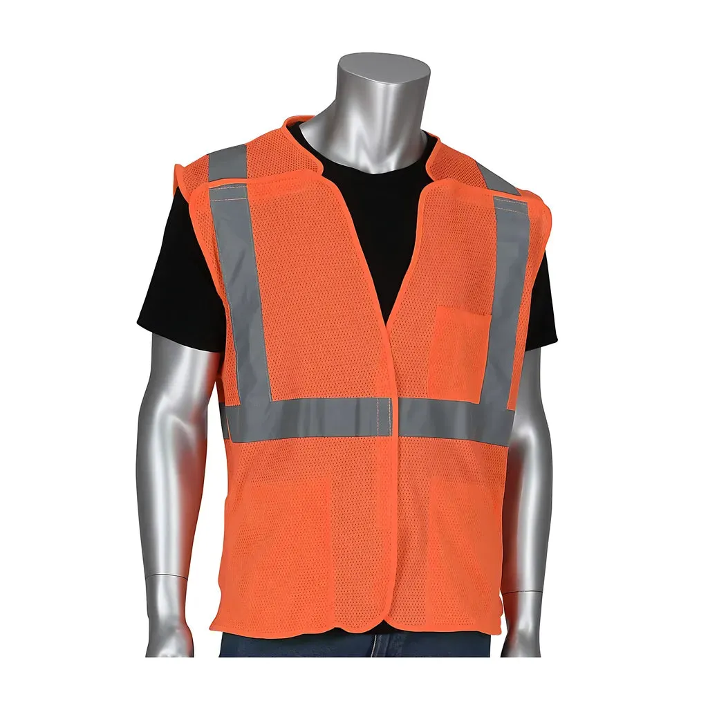PIP 302-5PMVOR-S ANSI Type R Class 2 Three Pocket Mesh Breakaway Vest