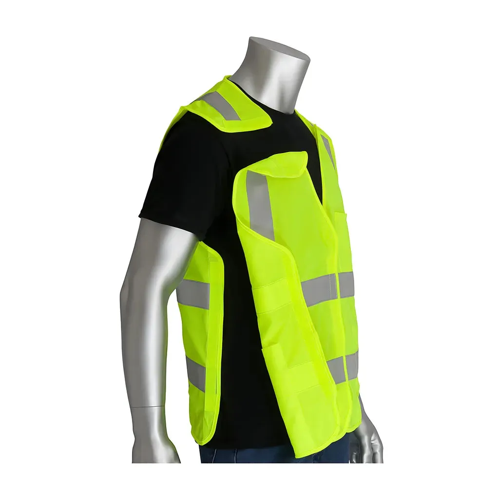 PIP 305-5PVFRLY-2X/3X ANSI Type R Class 2 FR Treated Solid Breakaway Vest