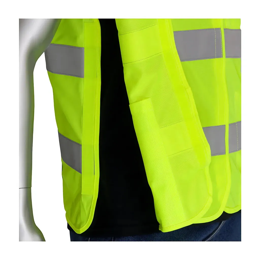 PIP 305-5PVFRLY-2X/3X ANSI Type R Class 2 FR Treated Solid Breakaway Vest