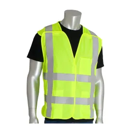 PIP 305-5PVFRLY-2X/3X ANSI Type R Class 2 FR Treated Solid Breakaway Vest
