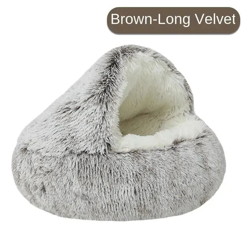 Plush Round Pet Bed House
