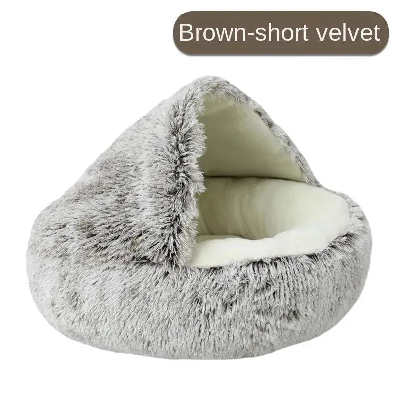 Plush Round Pet Bed House