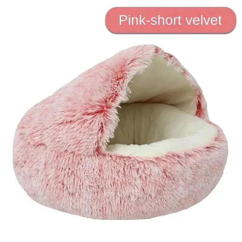 Plush Round Pet Bed House