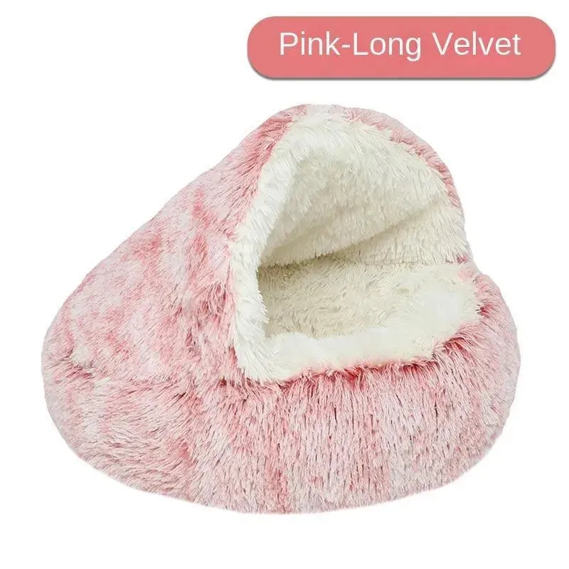 Plush Round Pet Bed House