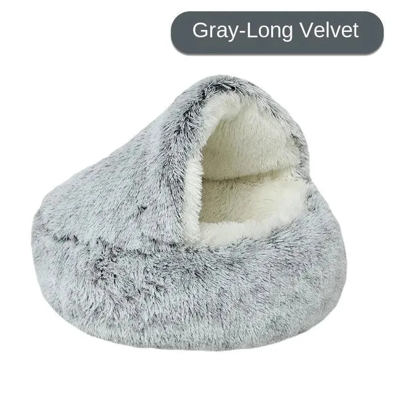Plush Round Pet Bed House